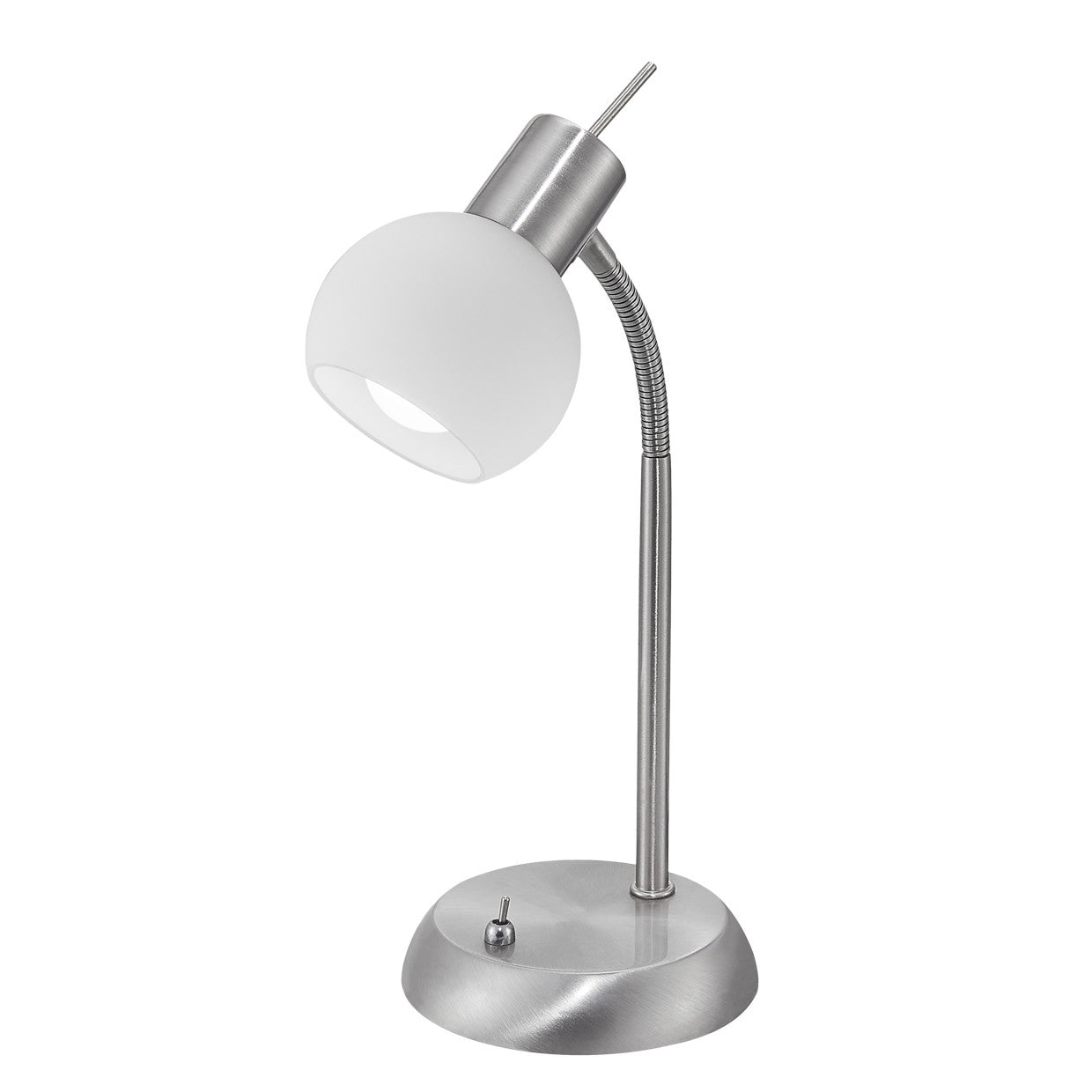 Lámpara de Mesa Metal y Cristal Opal | E14 | Níquel Satinado