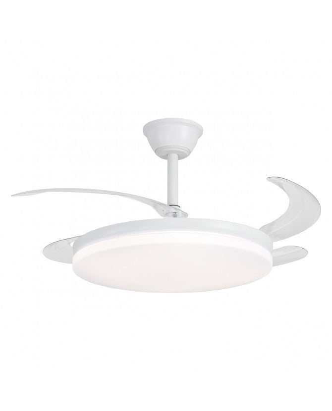 Ventilador de Techo Creta Blanco 4 Palas LED 72W Motor DC 30W