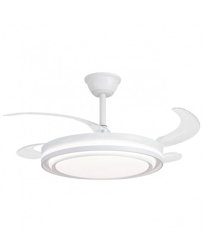 Ventilador de Techo Korfu Blanco 4 Palas LED 72W Motor DC 30W
