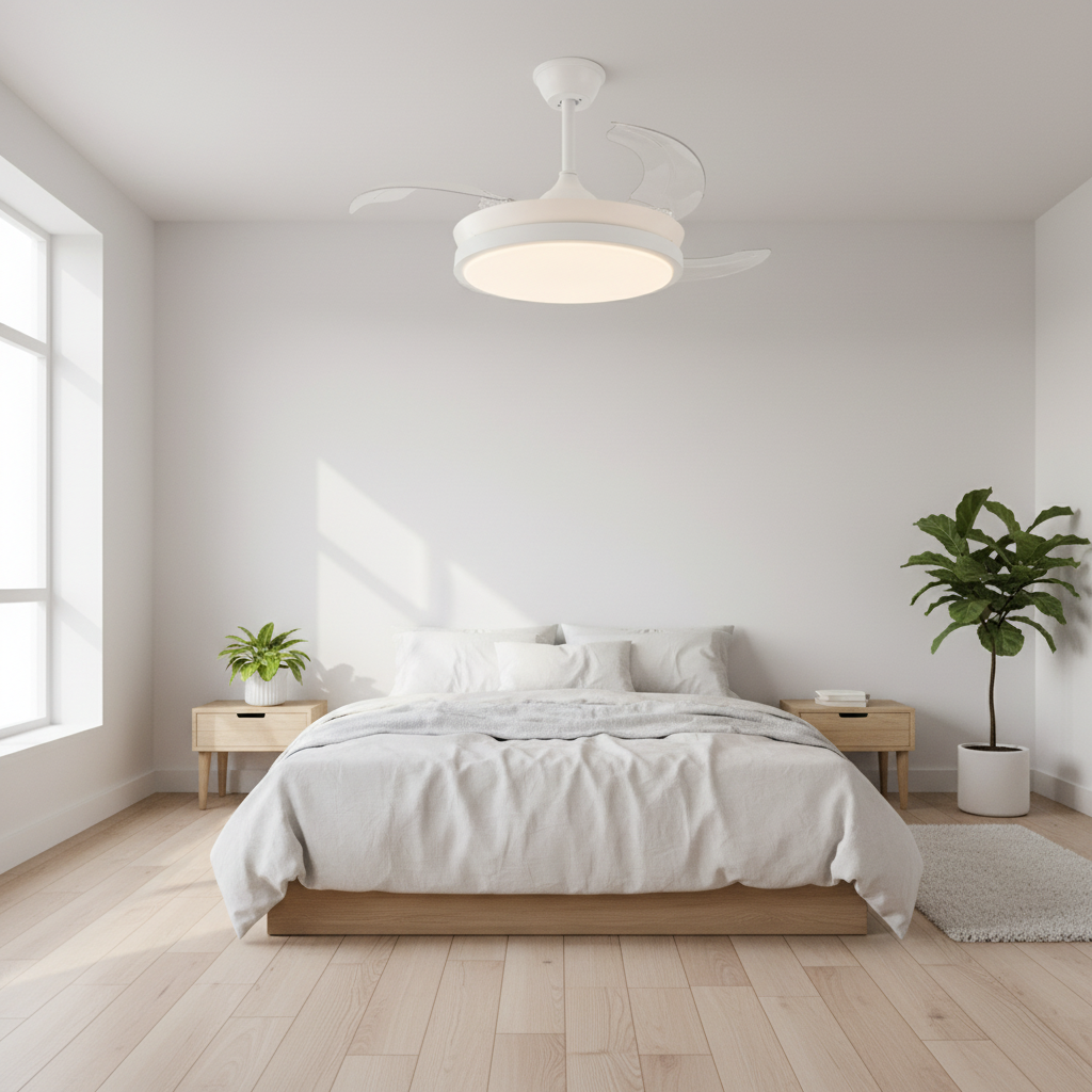 Ventilador White Thor — dormitorio moderno