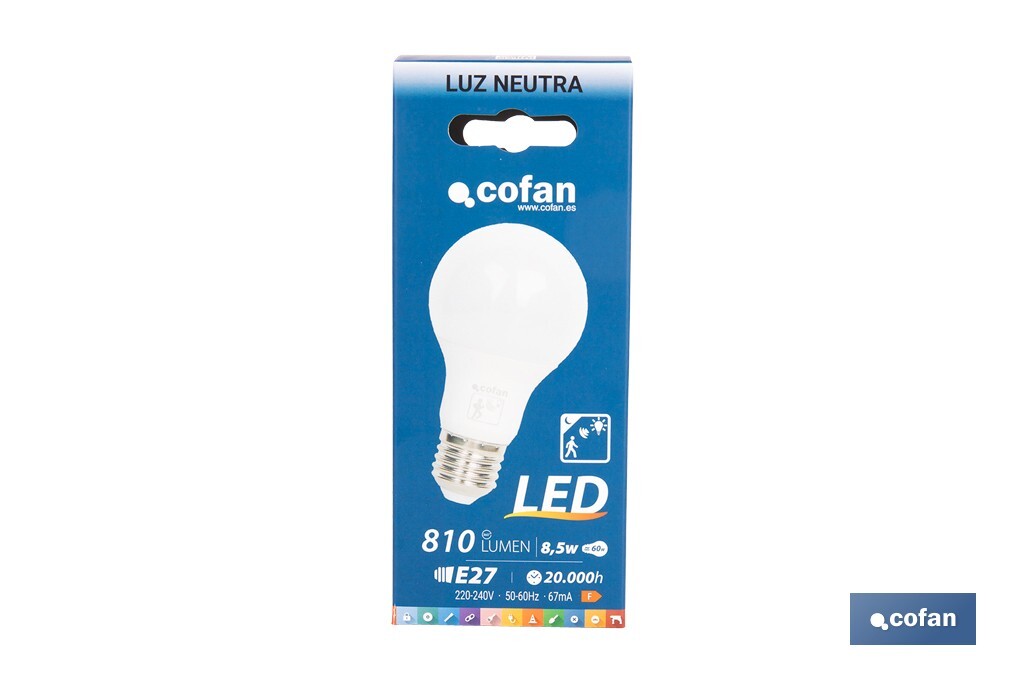 Bombilla clásica con sensor de movimiento E27 4000K