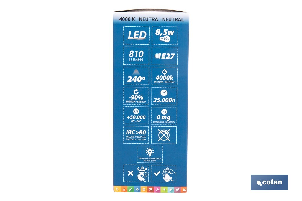 Bombilla clásica con sensor de movimiento E27 4000K